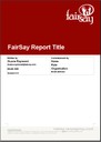 FairSay report title page