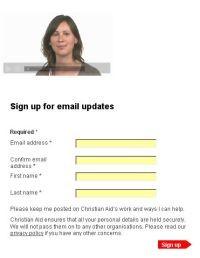 Christian Aid Week 2008 Signup page